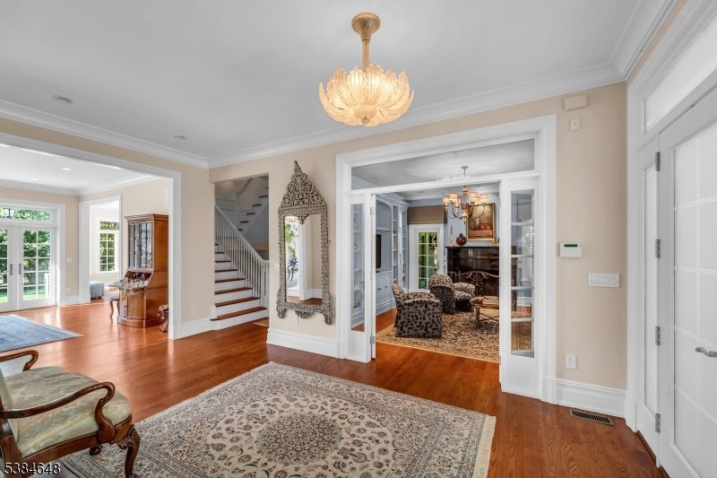 Chandelier, Interior, Living room, Wood Texture Flooring