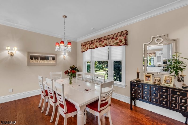 Chandelier, Dining room, Interior, Pendant Lights, Wood Texture Flooring