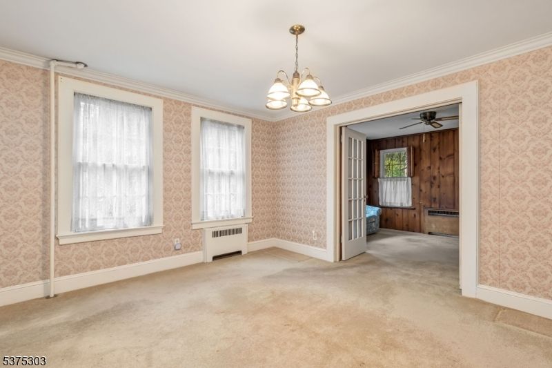 Chandelier, Empty room, Interior