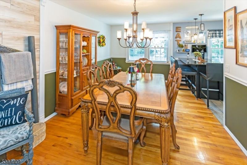 Chandelier, Dining room, Interior, Wood Texture Flooring