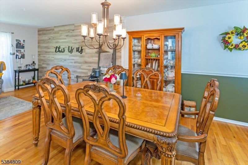 Chandelier, Dining room, Interior, Wood Texture Flooring, Wooden Walls