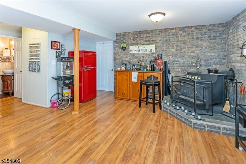 Interior, Stone Walls, Wood Texture Flooring