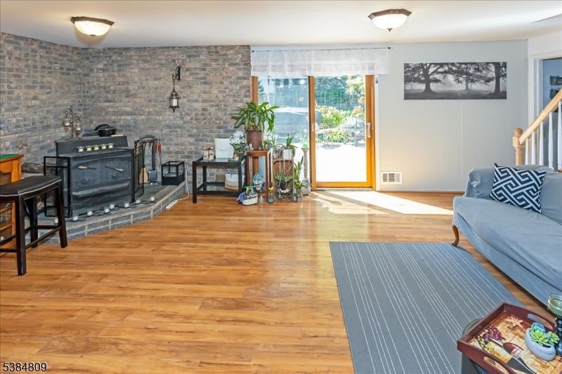 Fireplace, Interior, Stone Walls, Wood Texture Flooring