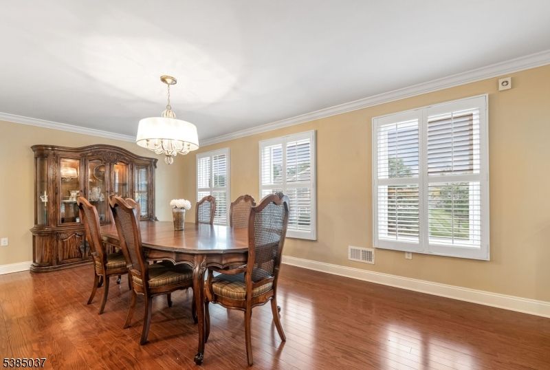 Chandelier, Dining room, Interior, Wood Texture Flooring