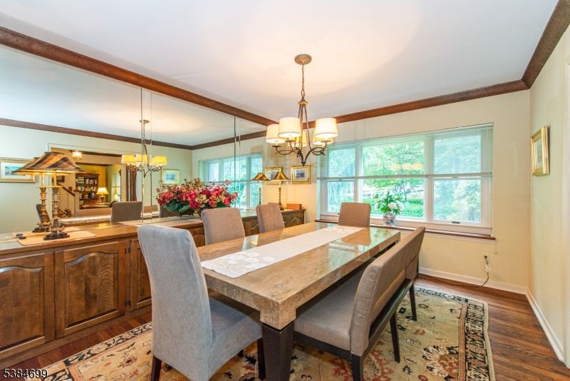 Chandelier, Dining room, Interior, Wood Texture Flooring