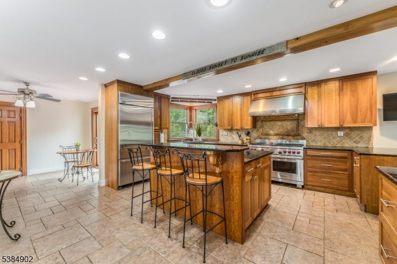 Interior, Kitchen, Recessed Lighting, Stainless Steel Appliances, Wooden Beams