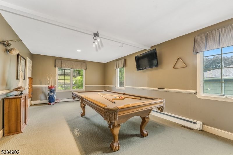 Billiard Table, Game Room, Interior, Recessed Lighting