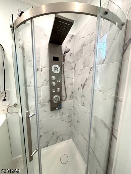 Bathroom, Glass Shower, Interior, Marble Walls