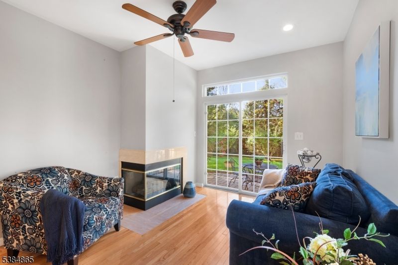 Fireplace, Interior, Recessed Lighting, Wood Texture Flooring