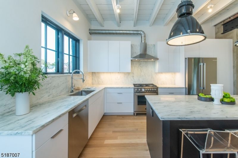 Interior, Kitchen, Stainless Steel Appliances, Wood Texture Flooring