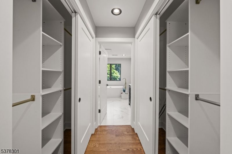 Interior, Marble, Recessed Lighting, Walk-in Closets, Wood Texture Flooring