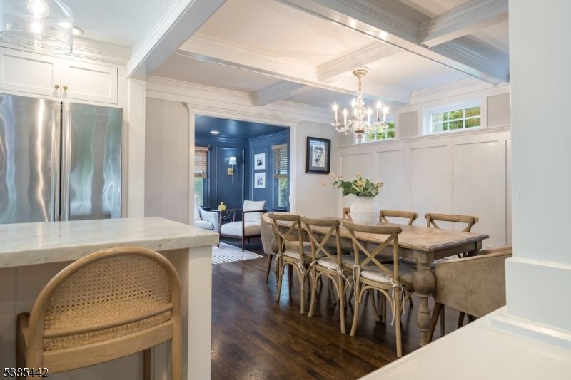 Chandelier, Dining room, Interior, Wood Texture Flooring