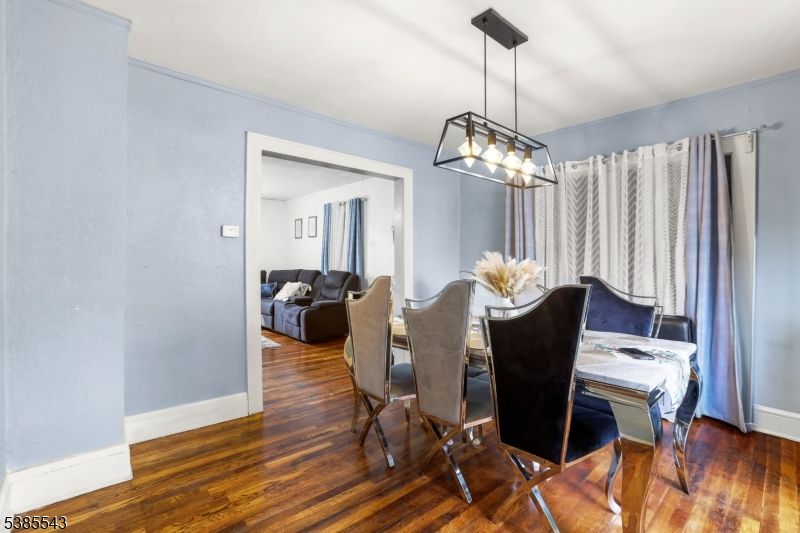 Dining room, Interior, Living room, Pendant Lights, Wood Texture Flooring