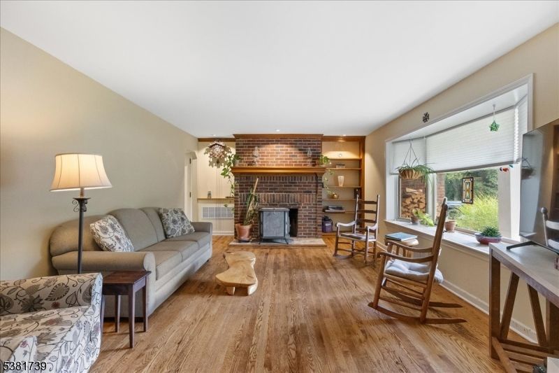 Fireplace, Interior, Living room, Stone Walls, Wood Texture Flooring