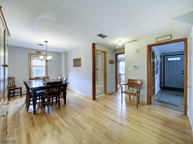 Chandelier, Dining room, Interior, Pendant Lights, Wood Texture Flooring