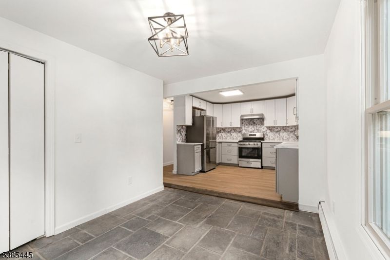 Interior, Kitchen, Pendant Lights, Stainless Steel Appliances, Wood Texture Flooring