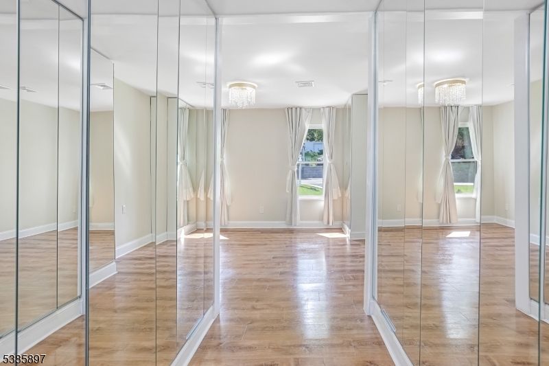 Chandelier, Empty room, Interior, Wood Texture Flooring