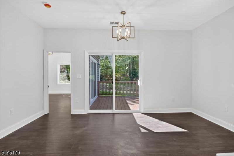 Empty room, Interior, Pendant Lights, Wood Texture Flooring
