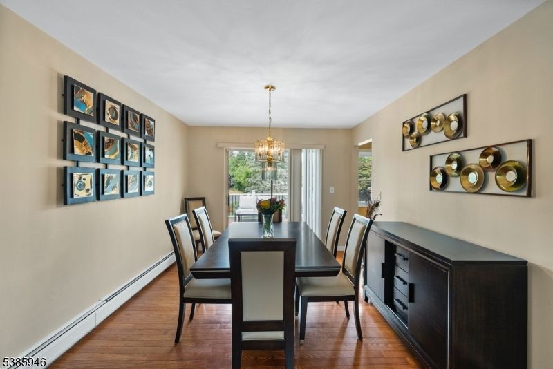 Chandelier, Dining room, Interior, Wood Texture Flooring