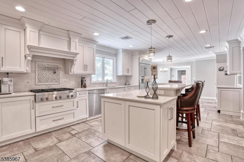 Interior, Kitchen, Pendant Lights, Recessed Lighting, Stainless Steel Appliances
