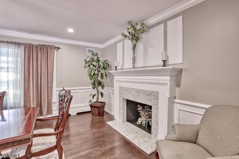 Fireplace, Interior, Recessed Lighting, Wood Texture Flooring