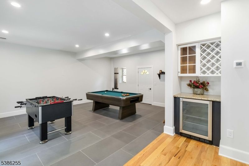 Billiard Table, Game Room, Interior, Recessed Lighting, Wood Texture Flooring