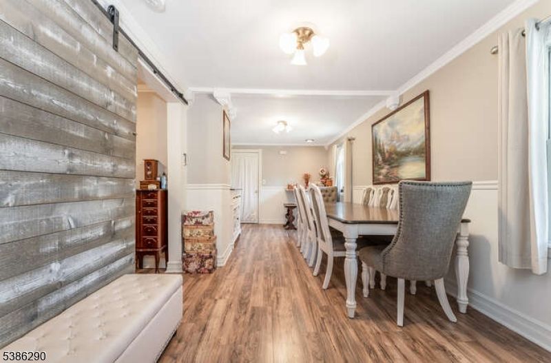 Dining room, Interior, Wood Texture Flooring, Wooden Walls