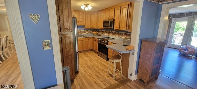 Interior, Kitchen, Wood Texture Flooring
