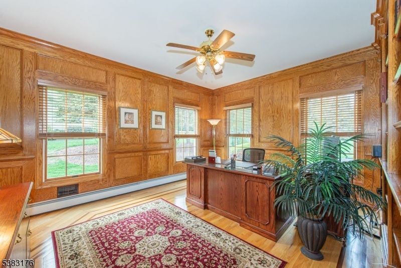 Home Office, Interior, Wood Texture Flooring, Wooden Walls