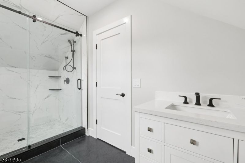 Bathroom, Glass Shower, Interior, Marble Walls
