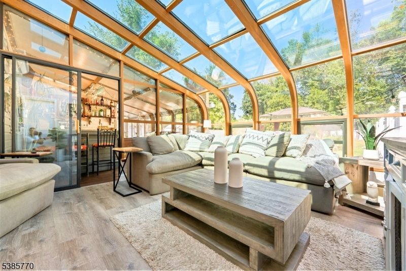 Glass Ceilings, Interior, Living room, Sun Room, Wood Texture Flooring