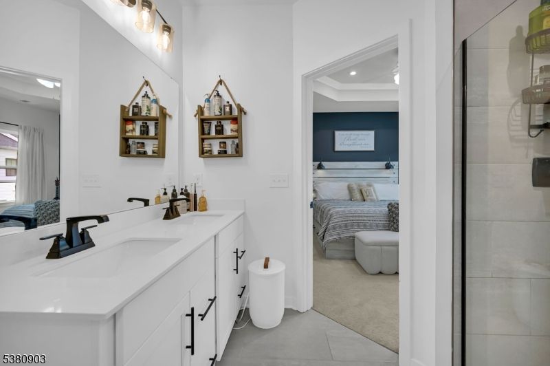 Bathroom, Bedroom, Dual Sink Vanities, Interior, Recessed Lighting