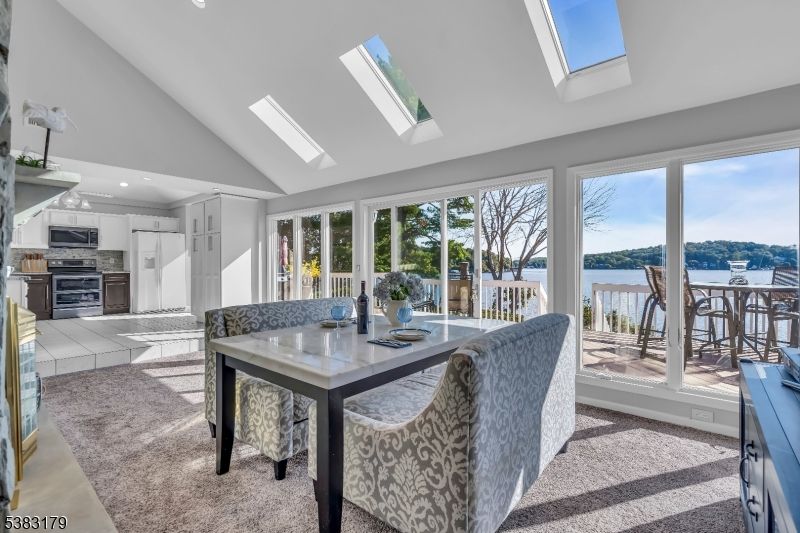 Dining room, Glass Ceilings, Interior, Kitchen, Recessed Lighting, Stainless Steel Appliances, Water