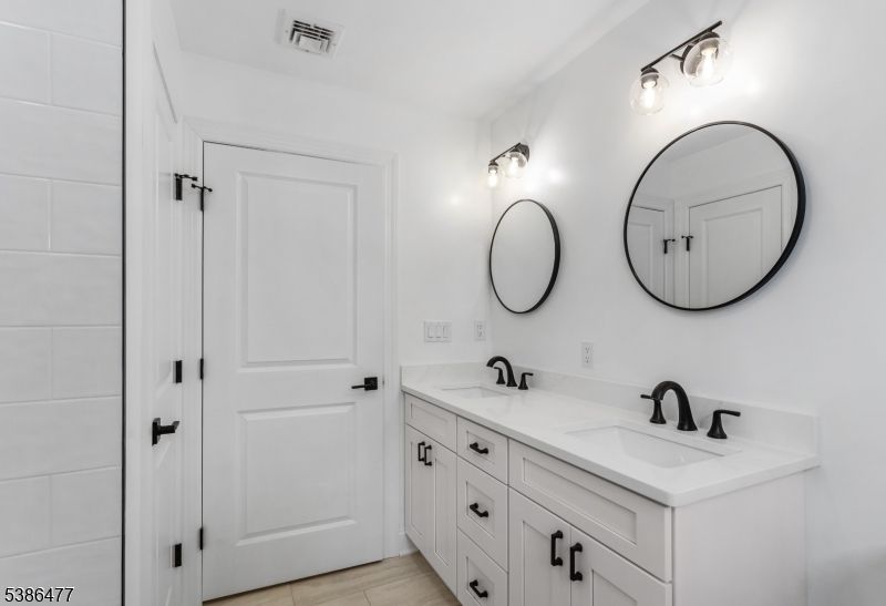 Bathroom, Dual Sink Vanities, Interior, Wood Texture Flooring