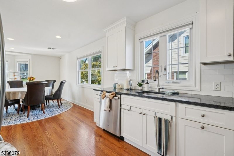 Dining room, Interior, Kitchen, Recessed Lighting, Wood Texture Flooring