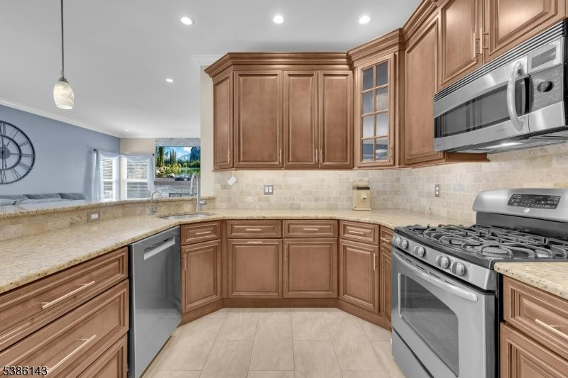 Interior, Kitchen, Pendant Lights, Recessed Lighting, Stainless Steel Appliances
