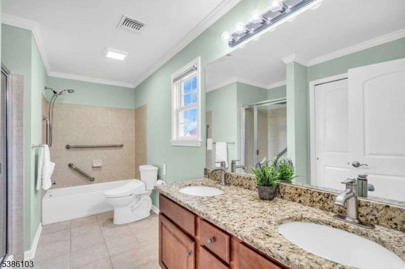 Bathroom, Dual Sink Vanities, Glass Shower, Interior