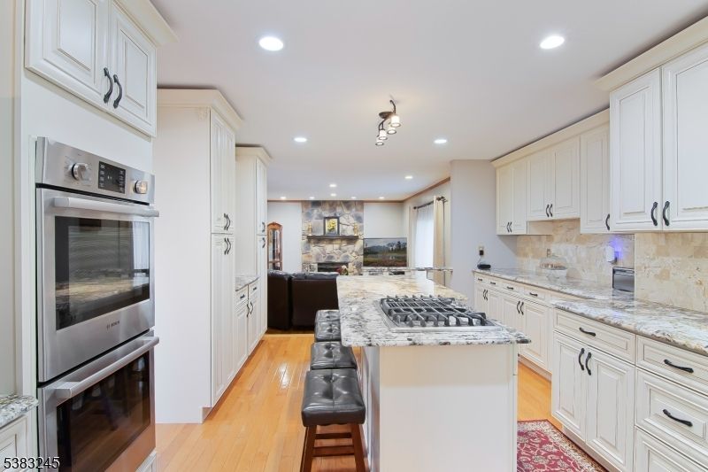 Interior, Kitchen, Living room, Recessed Lighting, Stainless Steel Appliances, Wood Texture Flooring
