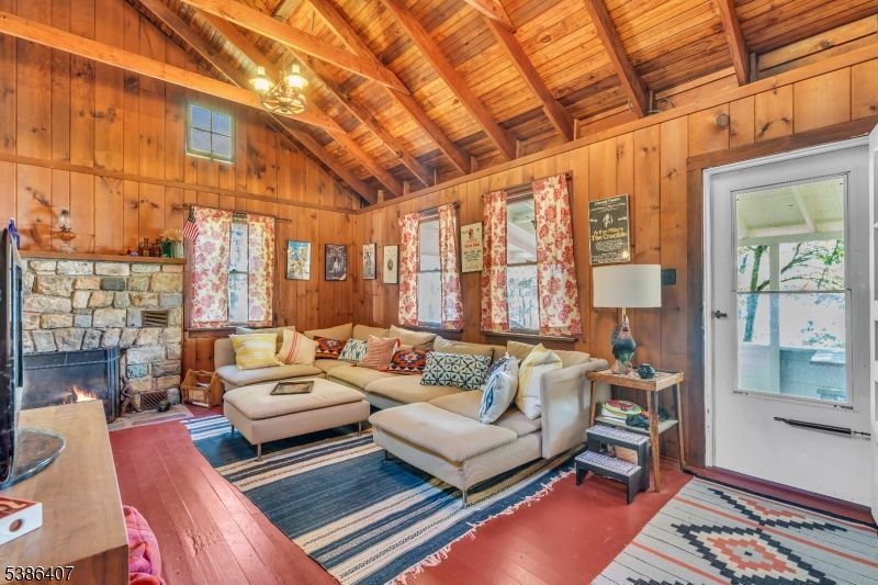 Fireplace, Interior, Living room, Wooden Beams, Wooden Ceilings, Wood Texture Flooring, Wooden Walls