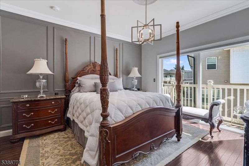 Bedroom, Interior, Pendant Lights, Wood Texture Flooring
