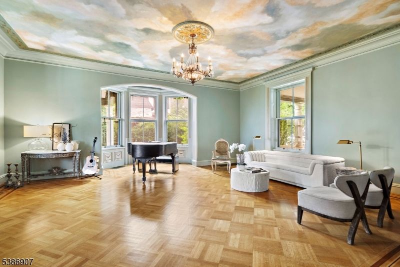 Chandelier, Interior, Living room, Piano, Wood Texture Flooring