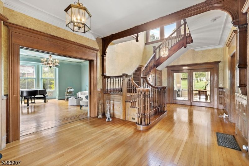 Chandelier, Interior, Piano, Wood Texture Flooring