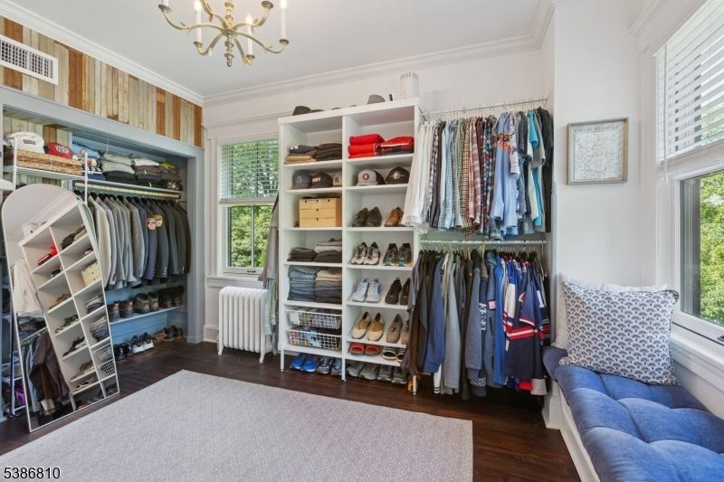 Chandelier, Interior, Walk-in Closets, Wood Texture Flooring
