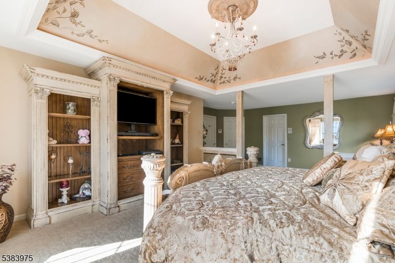 Bedroom, Chandelier, Interior