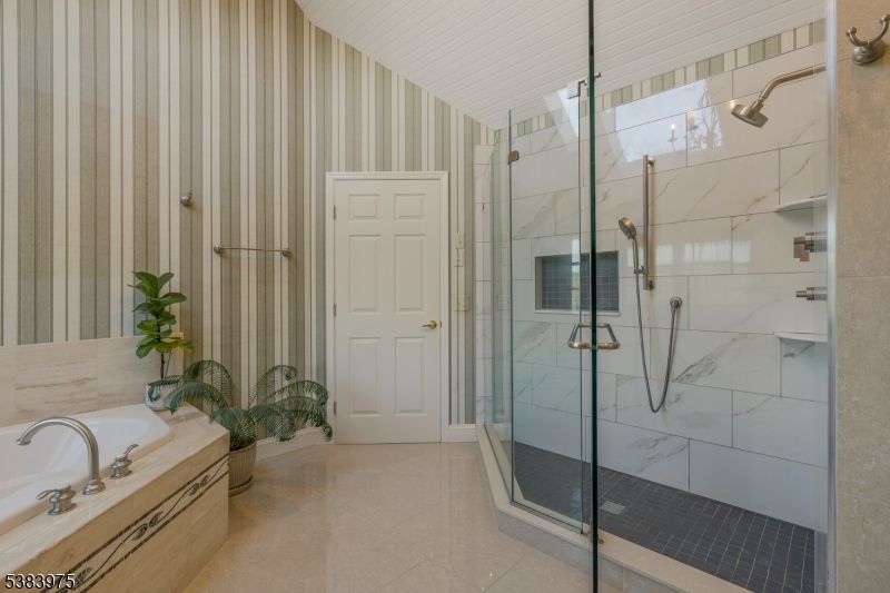 Bathroom, Glass Shower, Interior, Marble Walls