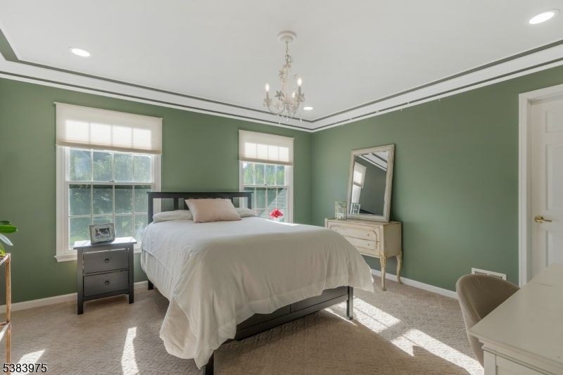 Bedroom, Chandelier, Interior, Recessed Lighting