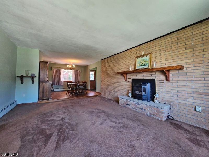 Dining room, Fireplace, Interior, Stone Walls