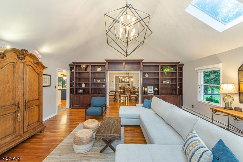 Dining room, Interior, Living room, Pendant Lights, Wood Texture Flooring