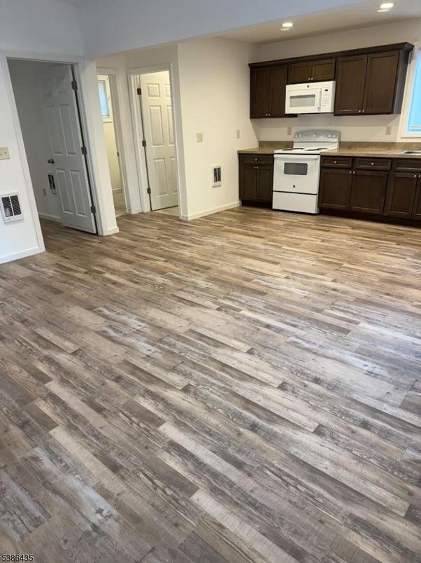 Interior, Kitchen, Recessed Lighting, Wood Texture Flooring