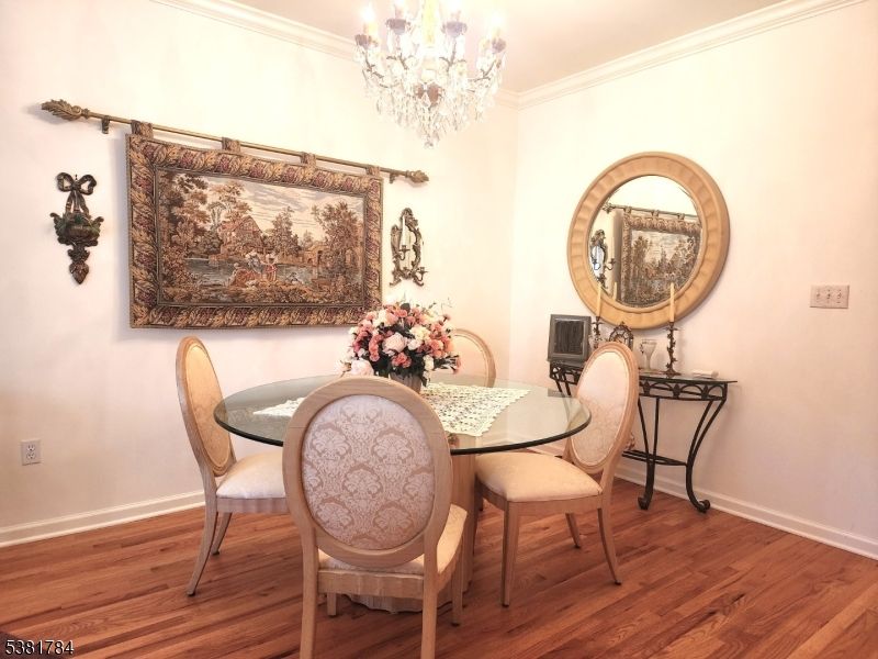 Chandelier, Dining room, Interior, Wood Texture Flooring
